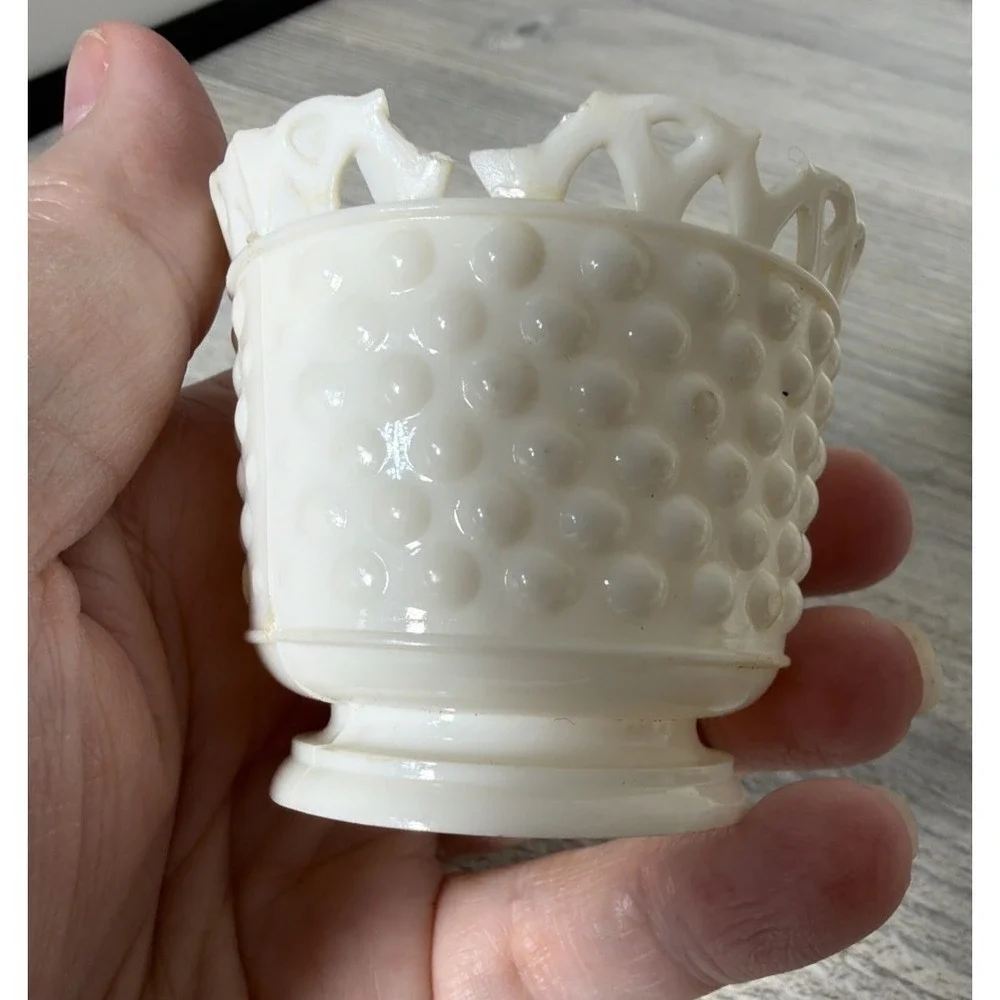 Vtg 1960's Plastic White Lattice & Hobnail Pink Dogwood Toy Dishes Tea Set 17 Pc